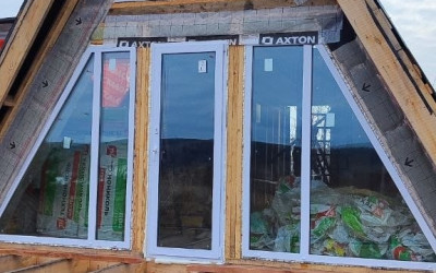 Остекление гостевого домика А-фрейм